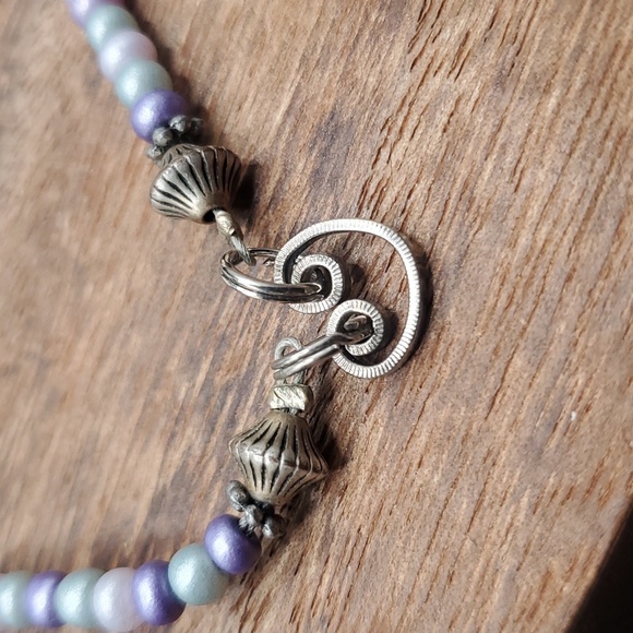 N3226 pastel‎ pearl beaded victorian heart necklace - Picture 1 of 3